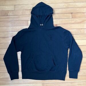 Ami Paris Alexandre Mattiussi Black Ami de Coeur Hoodie Organic Cotton Small